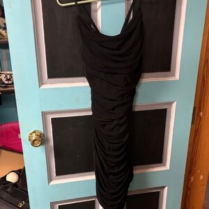 Klassy Network Elegant Black Ruched Dress XL